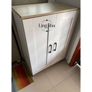 兩門鞋櫃｜緩衝靜音鉸鏈｜60×32×88cm｜白木雙色｜玄關鞋架｜適合 走廊、細單位