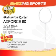 Axforce 60 Badminton Racquet Unstrung (Free Grip & String & Cover Bag) - 4U 5U WHITE 雷霆60