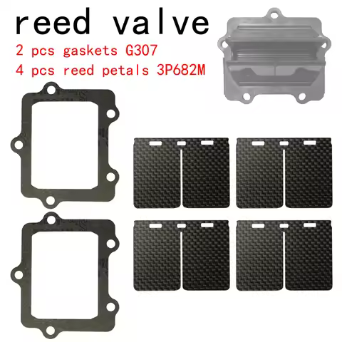 V-Force 4pcs Replacement Reed Petals 3P682M and 2pcs Gasket G307 For Yamaha YZ250 & YZ250X 1997-2019