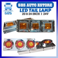 GBS Truck/Lori 24V LED Tail Lamp Signal Brake Reverse 20 Inch 24 Inch Waterproof Durable Tail Light Lampu Belakang Lori
