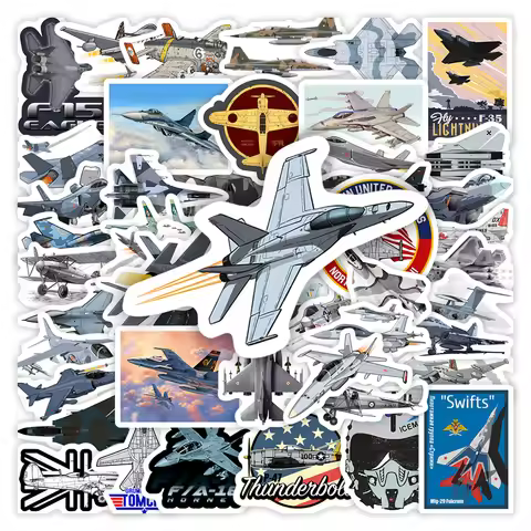 Cool Fighter Jet Stickers Aircraft F35 F16 MiG DIY Kids Toys Gift Decorative Decal for Laptop Phone 