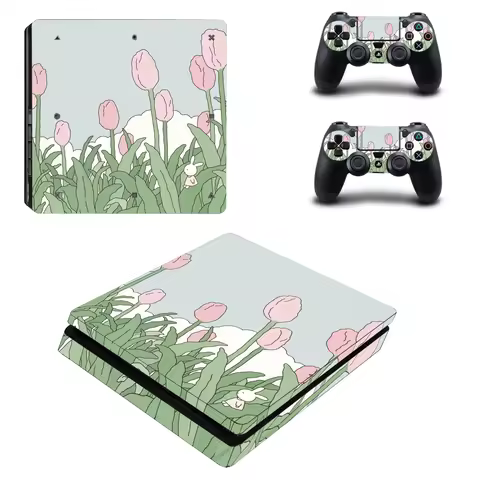Tulip Flower Cover PS4 Slim Skin Sticker Decal For PS4 Slim Console & Controller Skin Vinyl