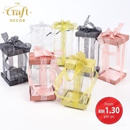 The Craft Decor 10pcs Glitter PVC Ribbon Gift Box With Handle | Door Gift | Goodies Box | Kotak Bekas Kahwin