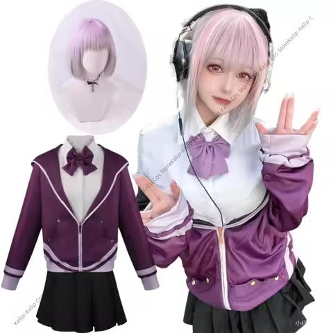 SSSS.GRIDMAN Shinjo Akane Cosplay Costume School Hoodie Sweater Suit Set Uniform