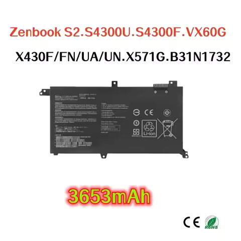 100% Original 3653mAh for ASUS Zenbook S2 S4300U S4300F VX60G X430F X430FN X430UA X430UN X571G B31N1