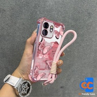 For Infinix Smart 9 Case Hot 50i Smart 9HD INS Newspaper Butterfly Phone Case With Lanyard