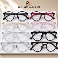 Slightly slanted round glasses frame with a few plastic frames Tr90 2837A