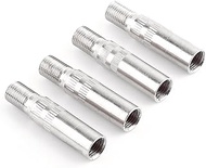 DAUZ Chrome Plated Brass Valve Cap Extensions for Tire Pressure Checking for Car Truck Van Caravan [