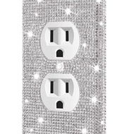Wall Plate Outlet Covers, Plug Covers For Electrical Outlets, Standard Size 4.50" X 2.76", Silver Rh