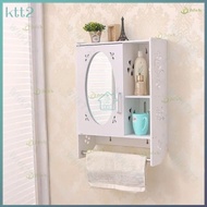 Toilet Mirror Cabinet Simple Bathroom Mirror Cabinet Wall Hanging Wall Cupboard Bathroom with Mirror Small Cabinet Bathroom Dressing Mirror Storage Locker Waterproof