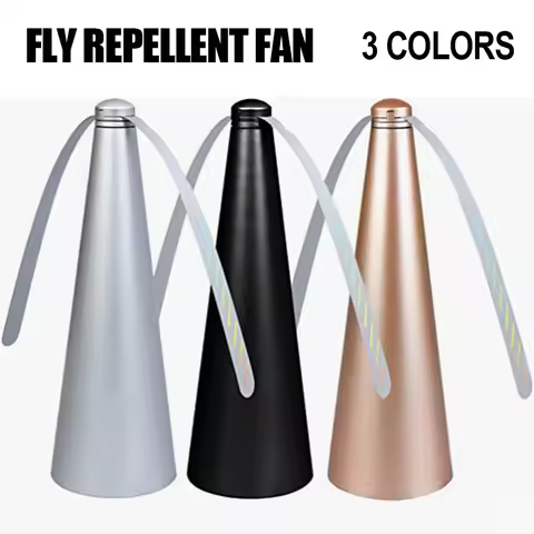 Fly Fan Soft Blades Automatic Flycatcher Food Protector Silent Keep Away from Flies USB for Outdoor 