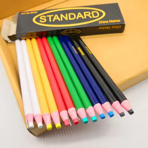 Leather Marker Removable Marking Crayon Cut-free Pencil 6 Color 12pcs/pack DIY Sewing Accessories