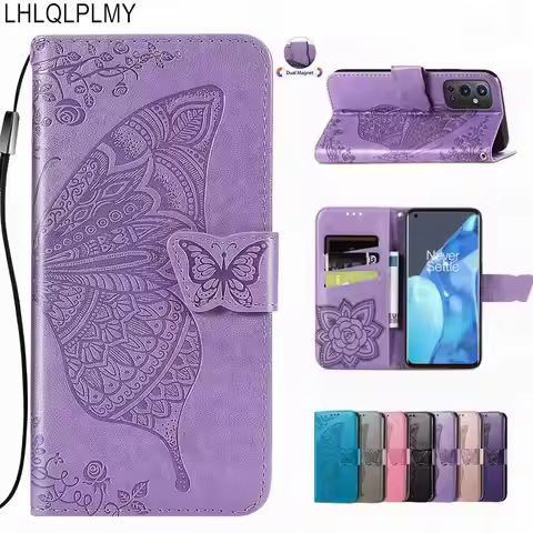 Butterfly Leather Flip Wallet Case For Oneplus Nord 2T CE 2 3 Lite 4 5 13 13R 15 15R 12R 7T 7 8 9 10