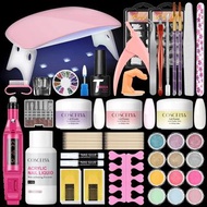 COSCELIA Acrylic Nail Set 6W Nail Lamp with Nail Drill Machine 30ML Acrylic Liquid 3PCS Acrylic Powd