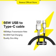 Baseus 6A USB to Type-C Data Cable 66W USB-C Fast charge for Huawei Mate 40 Pro P30 Pro Supports 480Mbps data transmission