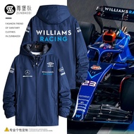 🏎️ เสื้อแข่งรถ F1 เสื้อแจ็คเก็ตแข่ง Williams AMG Mercedes-Benz Russell รุ่นเดียวกัน F1 ชุดแข่งแบบคลิปหนีบแจ็คเก็ตสามในหนึ่งเดียวสำหรับผู้ชาย ชุดลำลองกลางแจ้ง