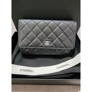 Chanel Classic Wallet on Chain in Black / SHW