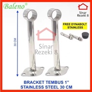 GANTUNGAN 30 cm 1 inch Stainless Steel Round Pipe Center Bracket Long Hanger/ Ready to Ship