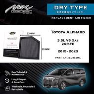 Toyota Alphard 3.5L V6 2GR-FE 2015-2023 33-2452MX Max Racing Performance Drop-in Dry Type Air Filter