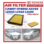 S2U Air Filter Toyota Camry Hybrid ASV50 Lexus LS460 LS600 17801-38010 Penapis Angin Kereta