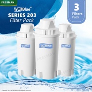 ⭐WELLBLUE S203 Alkaline Water Pitcher Replacement Filter Cartridge - 3 Filters Value Pack