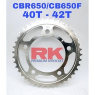 RK Japan Rear Sprocket Belakang Honda CBR650F / CB650F 40T 41T 42T Premium Sprocket Belakang CBR CBR