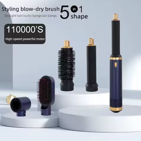 5 in 1 Hair Dryer Brush Hot Comb Set Professional Curling Iron Hair Straightener Styling Tool For Pr
