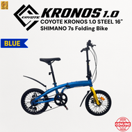 COYOTE KRONOS 1.0 16" Steel Folding Bike Shimano 7 Speed TX-50 Shifter TX-31 Rear Derailleur Mechani