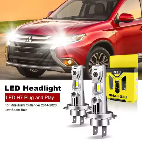 2PCS For Mitsubishi Outlander 2014-2020 Low Beam Led Bulb H7 Without Fan Headlight Bulb 60W 6000K Pl