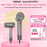 [DEGREE GRAY] YOOLE High Speed Negative Ion Hair Dryer - 8 Salon Standard Wind Modes Anti-Frizz -