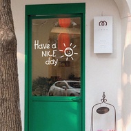 [In ] [In ] Beautiful Day ins Style Influencer Wall Stickers Clothing Store Milk Tea Sweet Cafe Window Glass Stickers Text Decoration