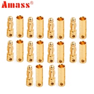 5/10 pairs Amass AM-1003B 4.0mm banana plug and socket 24k gold connector banana plug For RC Battery