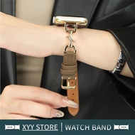 Leather+Metal Chain Strap For iWatch SE 40mm 44mm Ultra 49mm 45mm 41mm Sports Watchband iWatch Serie