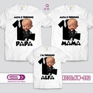 Selling Family Couple Clothes | T-shirts CustomFamilys | Baby Boss NW 992 Kids Birthday T-Shirt | Fr
