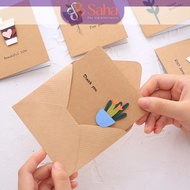 Vintage Kraft Paper Birthday Cards with Handmade 3D pictures, Meaningful Handwritten Thank You Cards