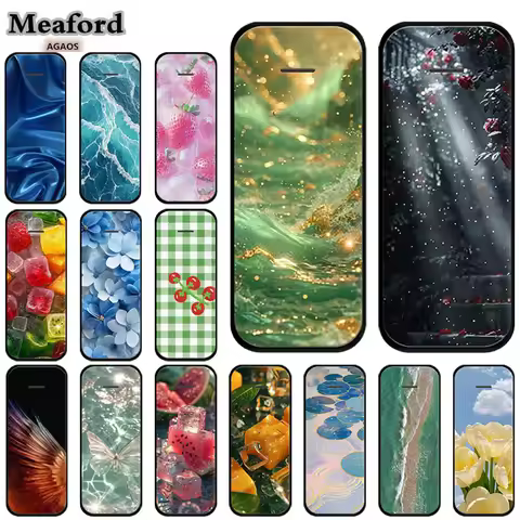 For Nokia 215 Black Phone Case Soft Silicone TPU Cover for Funda Nokia215 4g Protect Casing Flowers 