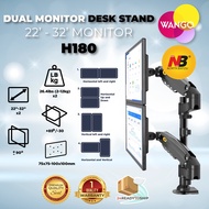 NB North Bayou H180 22 - 32 Inch Gas Strut Dual TV Monitor Bracket Desk Stand Mount Holder Up to 12k
