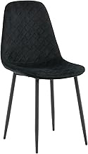 Polar Diamond Dining Chair - Black Legs - Black Velvet