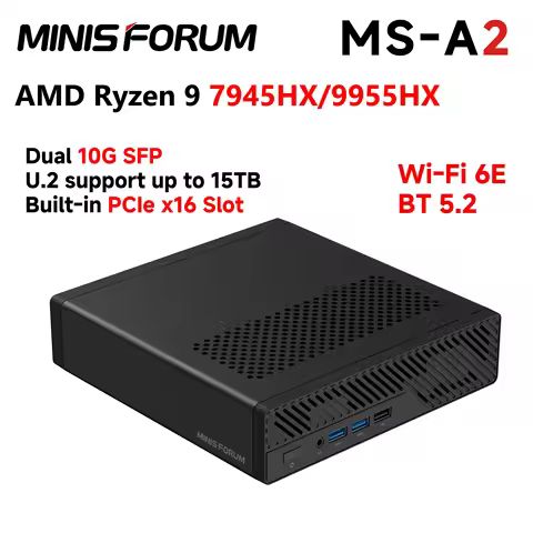 MINISFORUM MS-A2 MINI PC AMD R7 7945HX R9 9955HX DDR5 16GB RAM 1TB NVMe SSD M.2 2280 PCIe 16 Wifi 6E