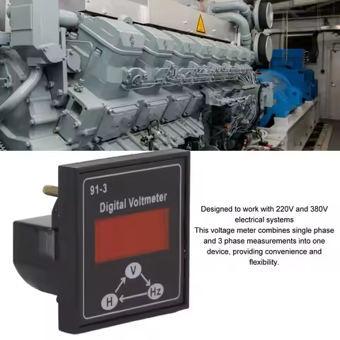 91 3 Digital Voltmeter for Diesel Generator Set Accessories 220V 380V Single Phase 3 Phase Voltage M