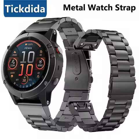 Metal Strap for Amazfit T-Rex UItra 2 Falcon Stainless Steel Band for Garmin Fenix 8 7 Pro 7X Pro 6X