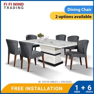 Patrick Marble Dining Set/ Marble Dining Table/ Meja Makan 6 Kerusi/ Meja Makan Marble/ Meja Makan Set