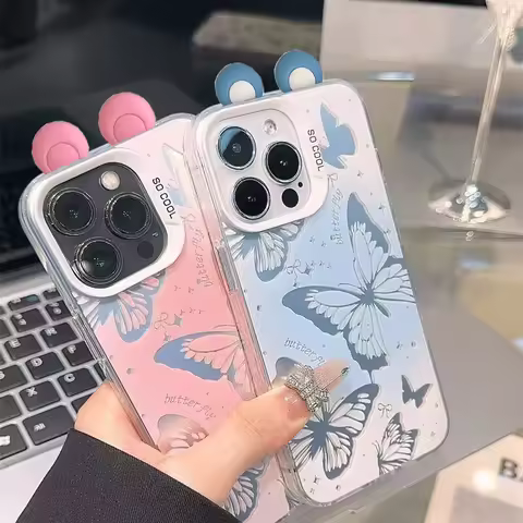 3D Ears Gradually Butterfly Case For Huawei Honor 400 Pro Lite X7B X9A X6B X9B X8A 200 90 Lite X9A X