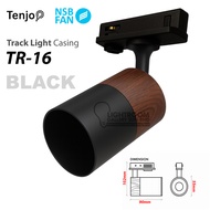 TENJO TR-16 Casing Lampu Rel Aluminium Pemegang GU10 / Aluminium Track Light Casing GU10 Holder