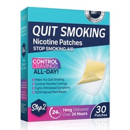 Quit Smoking Nicotine Patches Step 2, 14 mg Quit Smoking Aids Delivered Over 24 Hours Nicotine Trans