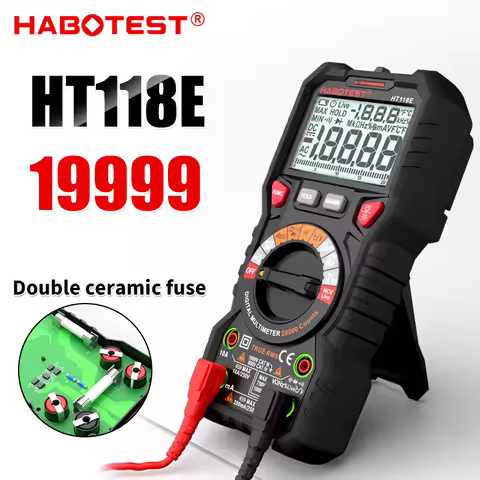 HABOTEST Digital Multimeter HT118E Ture RMS 1000V AC/DC 6000 Counts Voltmeter Auto Range NCV Hz Diod