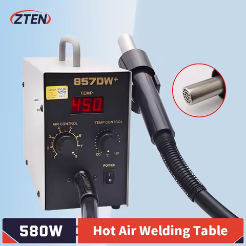 857DW+ 850W Adjustable Hot Air Gun Soldering Station Heater Helical Wind Air Gun With Sleep Function