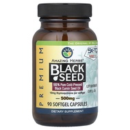 ✅ READY STOCK ✅ Amazing Herbs Black Seed 500 mg 90 Softgel Capsules immune system anti-inflammation