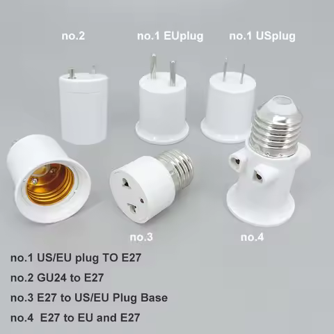 AC E26 E27 to GU24 E27 US EU power Plug Screw Lamp Holder Light Base Socket AC Adapter Converter ele
