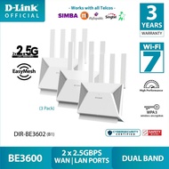 D-Link DIR-BE3602 (B1) BE3600 Wi-Fi 7 Wireless Router with two 2.5G Ports DualBand Mesh Router
